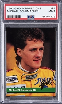 1992 Grid Formula One #51 Michael Schumacher Rookie Card - PSA 9